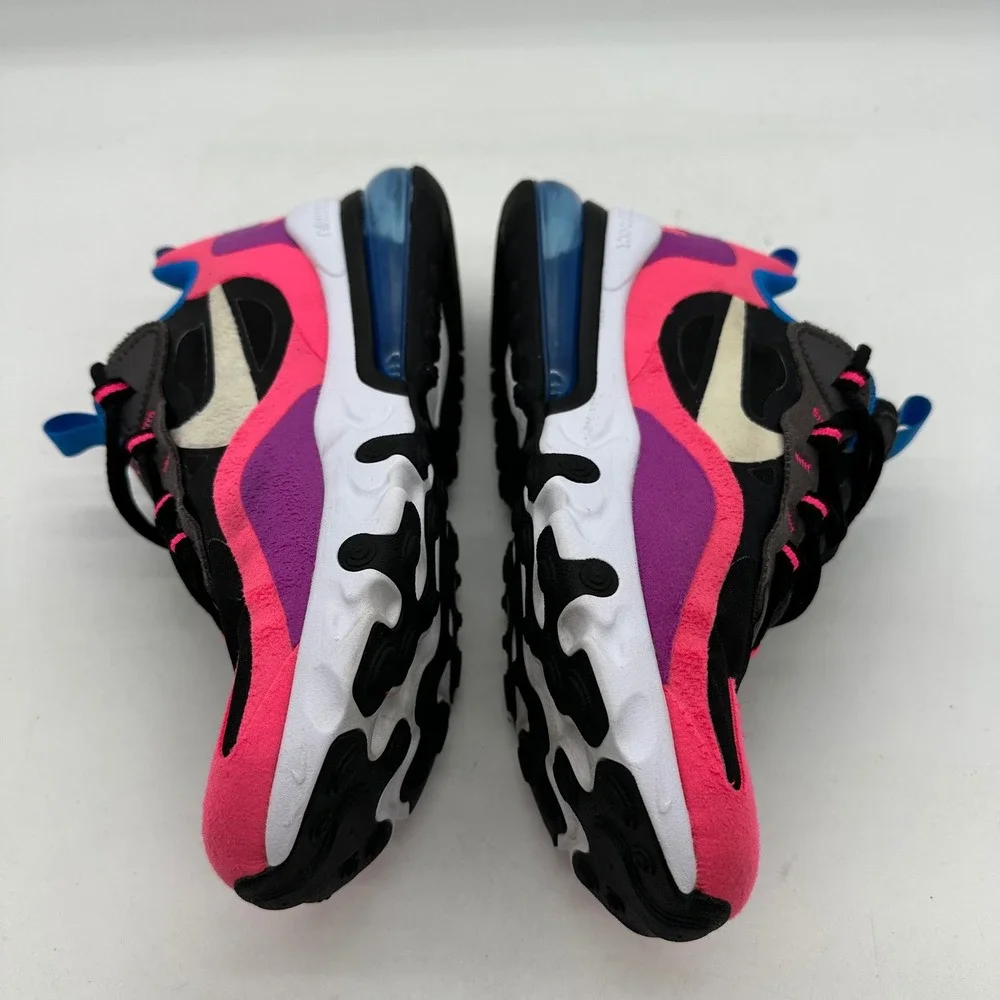 Nike Air Max 270 React BQ0101-001 Kids Size 6Y Black Pink Blue Youth Sneakers
